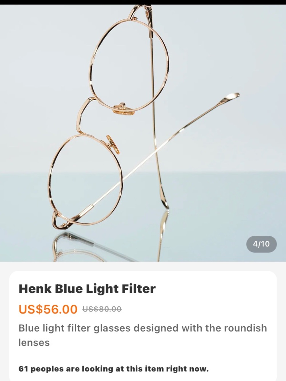 TIJN Henk Blue Light Filter Glasses - Gold Frame